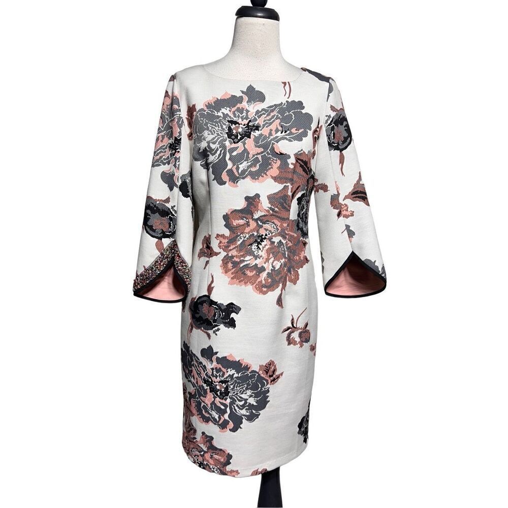 Loren K LaiRie Floral Brocade Tapestry Fitted Dress Size 40
